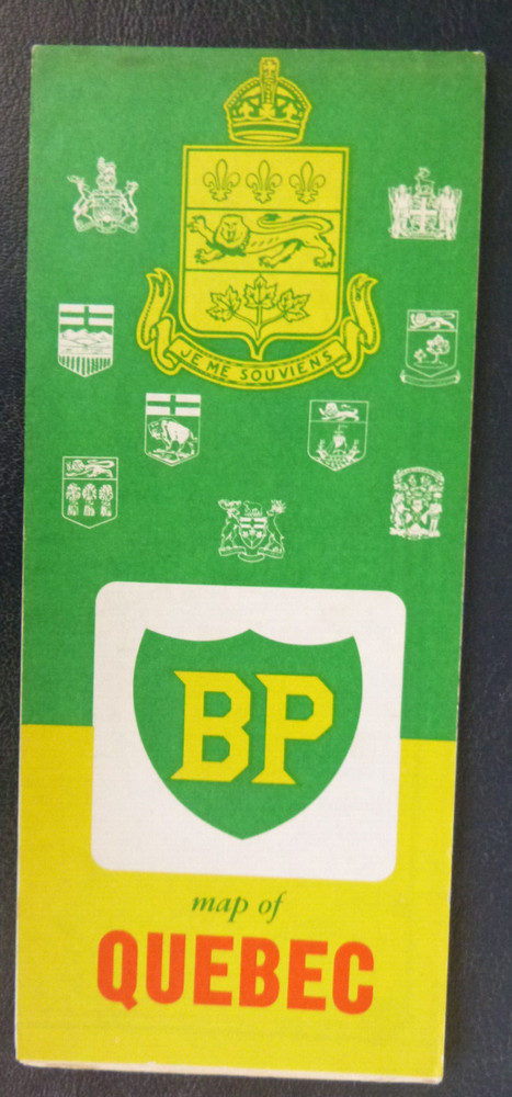 1958 Quebec Canada road map BP oil
