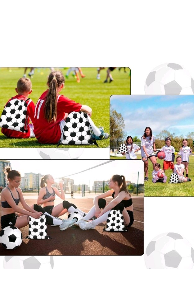18 Pcs Soccer Gift Bags Soccer Drawstring String Bag