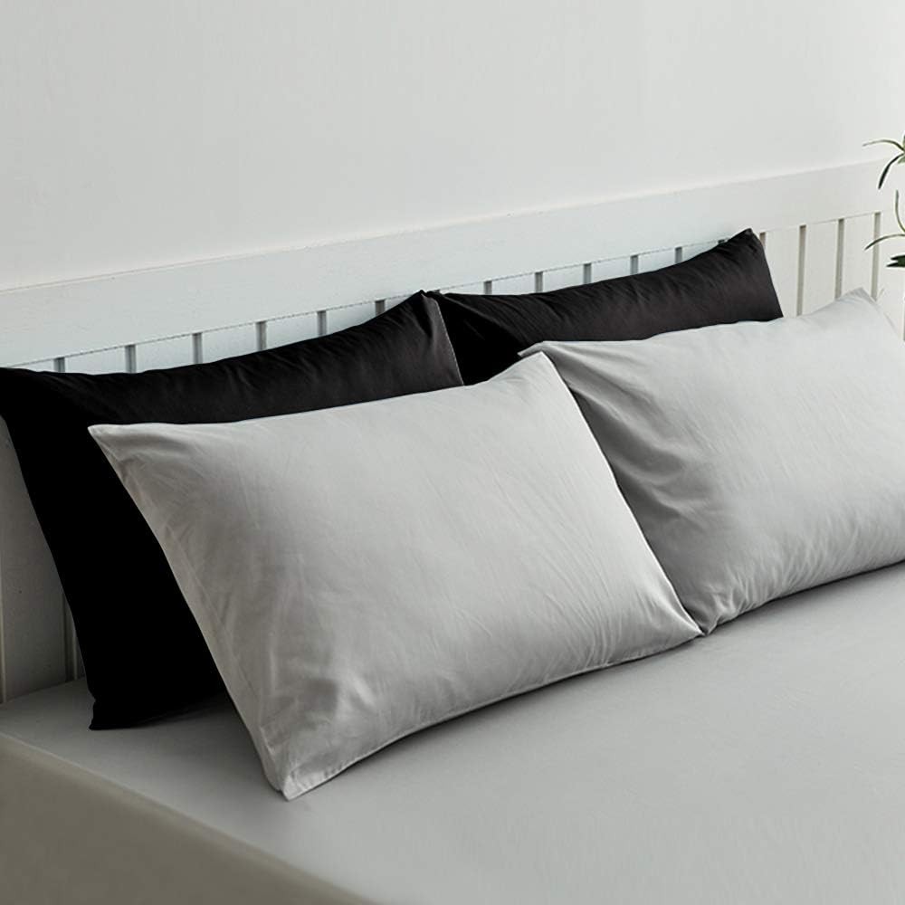 King Pillowcase Set 2 Pack Brushed Microfiber 20x36 Pillowcases Soft
