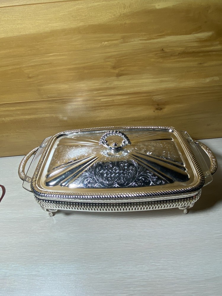 Olson-Queen Anne Silverplated Serving Dish Tableware Dining Made England Vintage