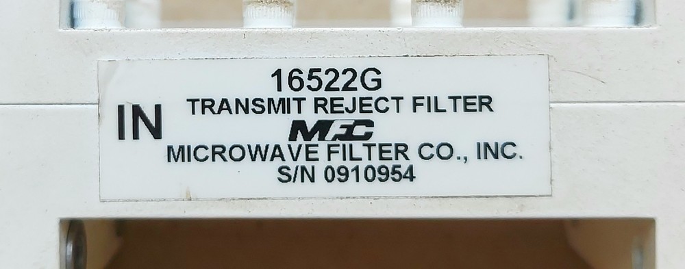 MICROWAVE FILTER CO.16522G TRANSMIT REJECT FILTER