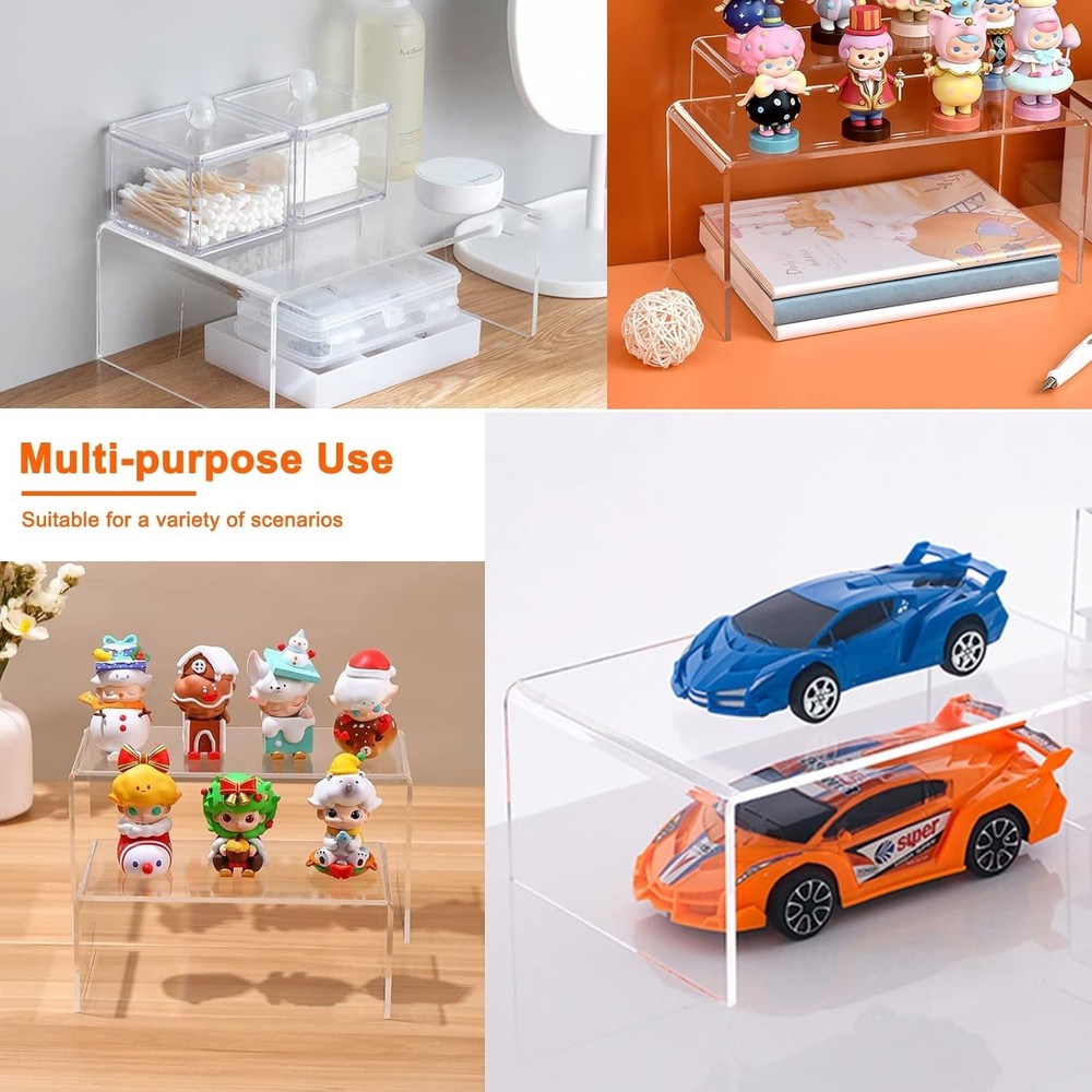 8-Piece Clear Acrylic Display Risers Set