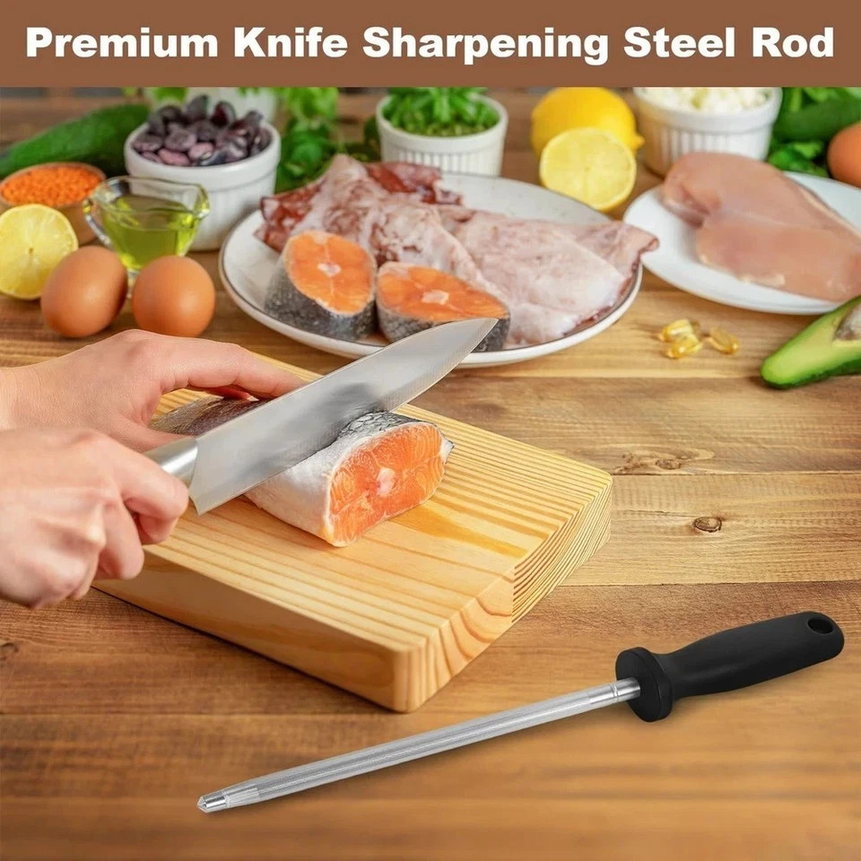 Handle Sharpening Blade Rod Knife Kitchen Tool Sharpener Rod Professional Carbon