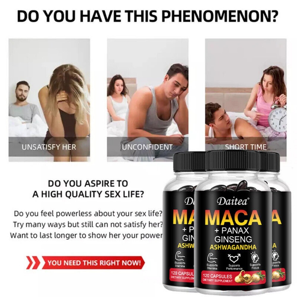 Maca Extract - 10000mg- 120 Capsules - Improve performance