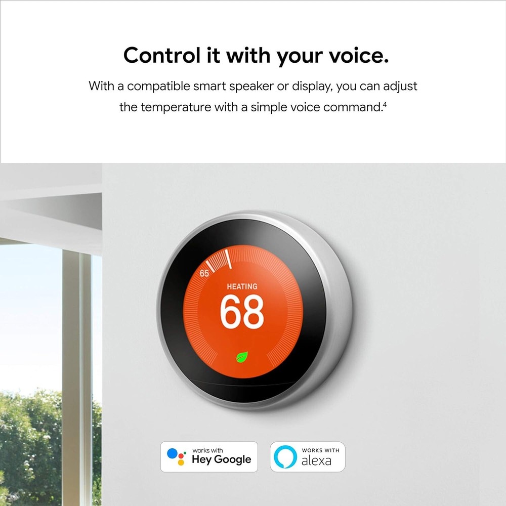 Google Nest Learning Thermostat - 3rd Gen - Programmable Smart Thermostat