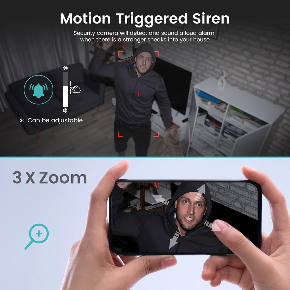 Stay Connected: 2K Night Vision Indoor Camera with Motion Alerts & App Access