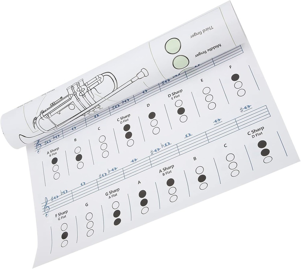 Trumpet Chord Chart Chords Reference Poster (Large Size)