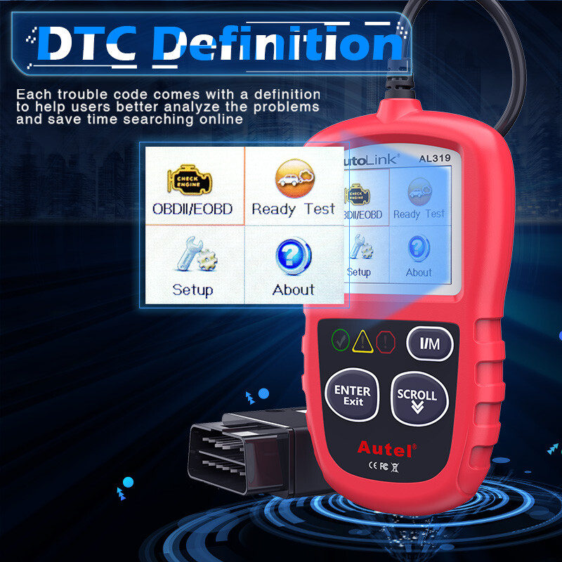 AL319 Automotive Code Reader OBD2 Scanner Car Check Engine Fault Diagnostic Tool