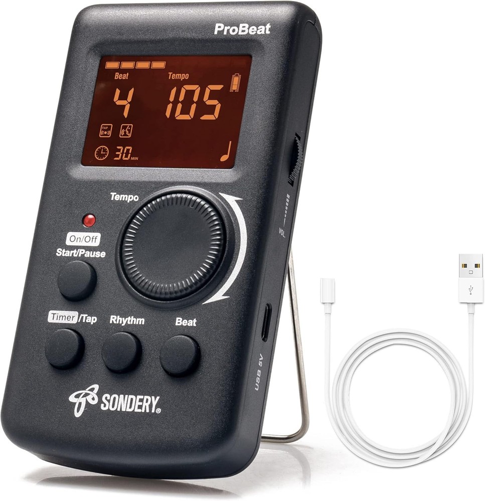 Digital Metronome Rechargeable English Vocal Counting with Timer Function for...