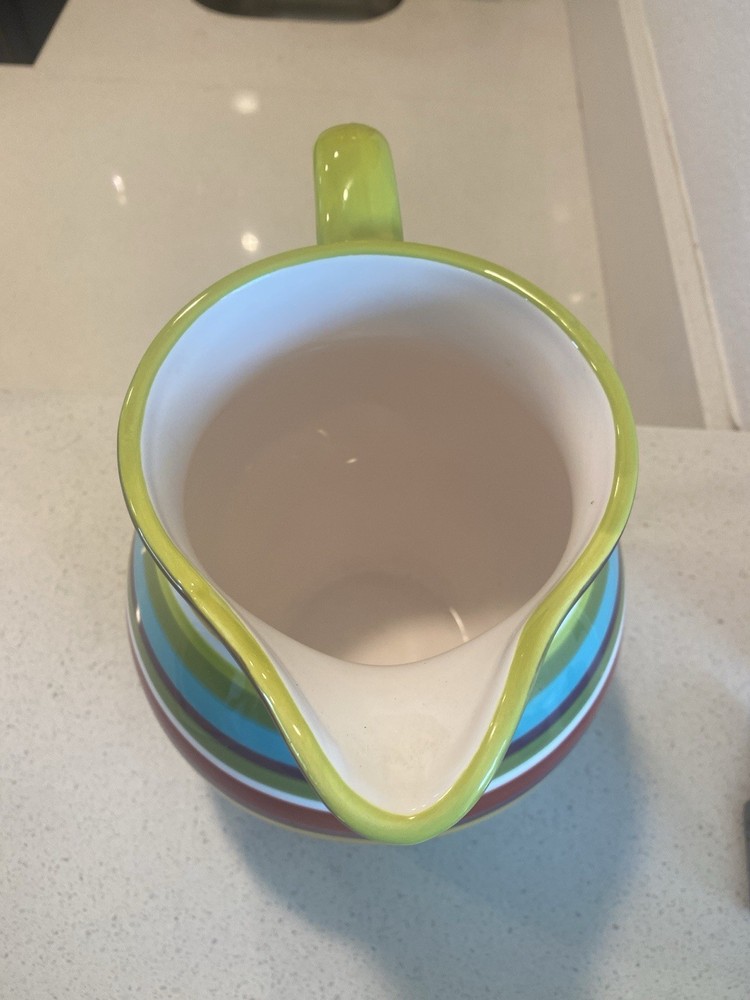 Crate & Barrel Large Carnivale Stripe Pitcher