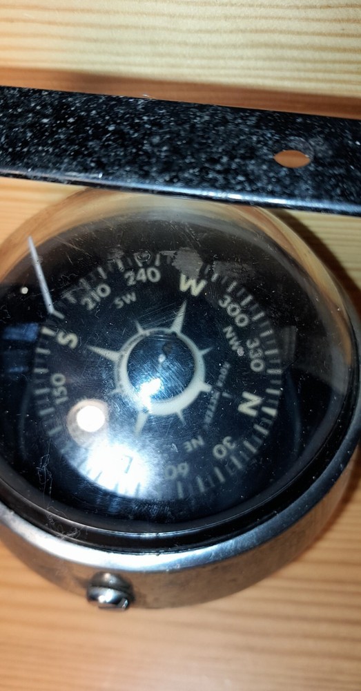 Vintage Boat Watercraft Chrome Compass
