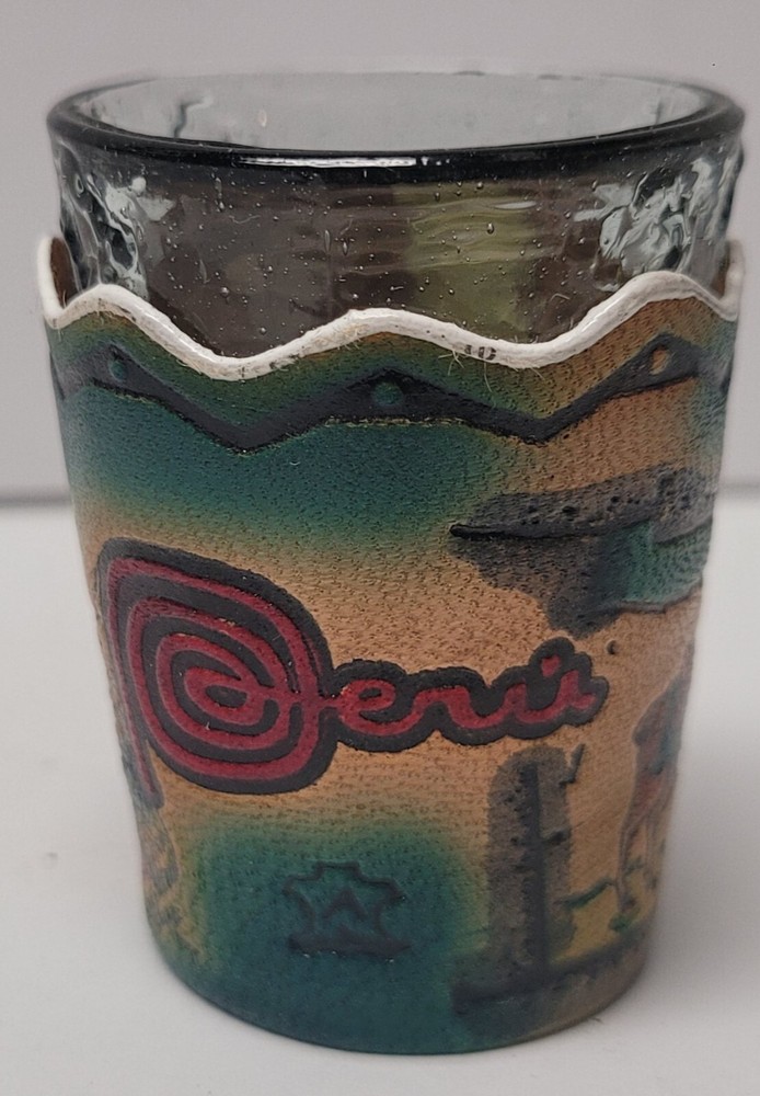 Peru Leather Wrapped Shot Glass