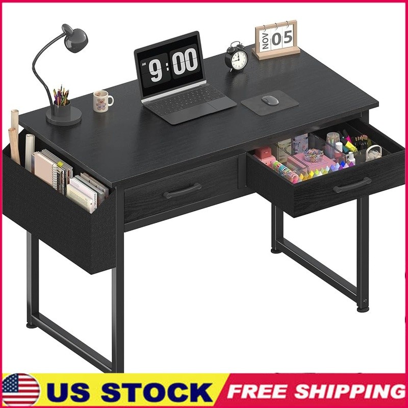 Compact Computer Desk W/ Storage Open Drawers Gaming Table Easy Assembly New