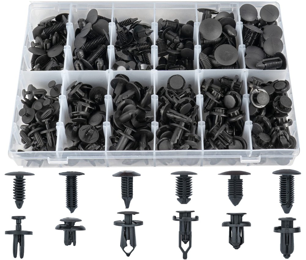 Sunplustrade 240 Pcs Bumper Clips Car Plastic Rivets One Size, black