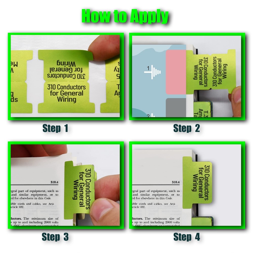 Self-Adhesive Color-Coded Tabs for 2020/2023 National Electrical Code NEC