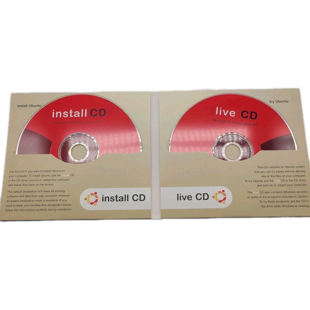 Rare Ubuntu Linux 5.10 PC Edition Vintage Linux for Human Beings