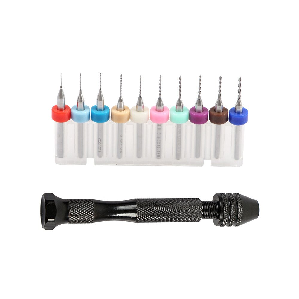 Twist Drill Bits Set Mini Micro Hand Rotary Precision Pin Vise Tools Kit 59 PCS