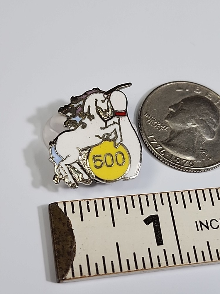 Unicorn 500 Bowling Score Lapel Pin