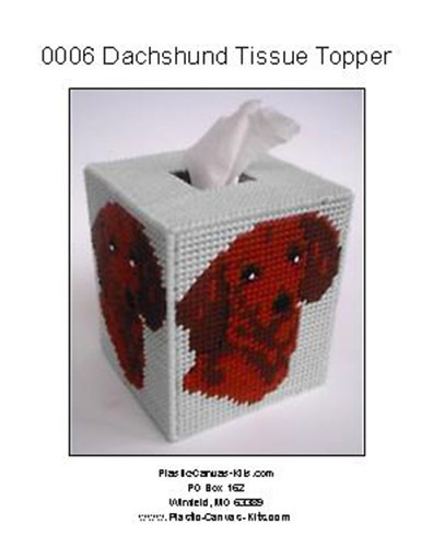 Dachshund Dog Tissue Topper-Plastic Canvas Pattern or Kit