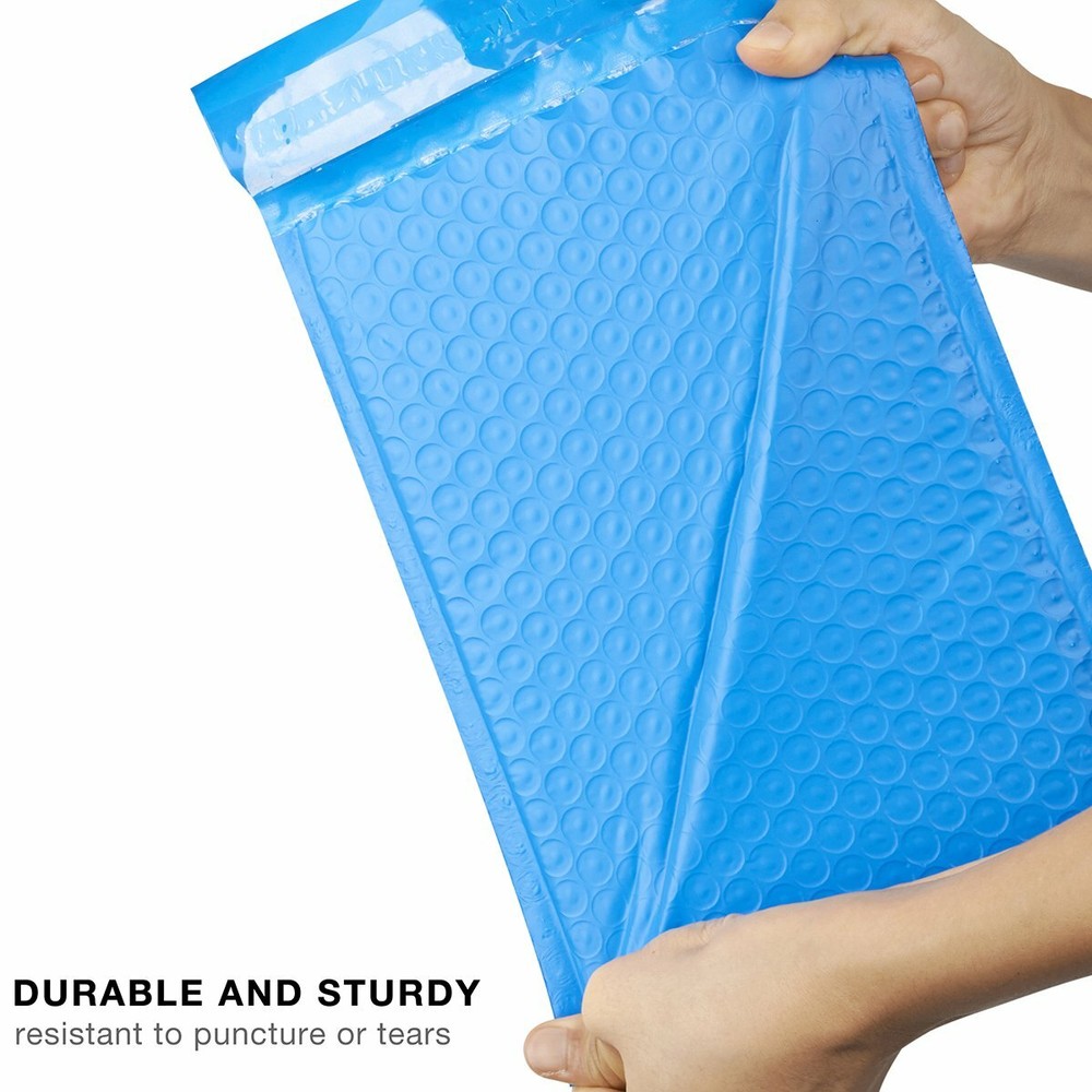 250 Blue Poly Bubble Padded Envelopes Self-Sealing Mailers 6X10 (Inner 6x9)