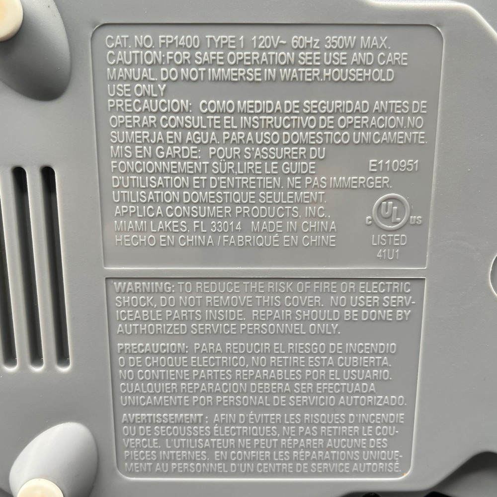 Black & Decker Quick 'N Easy Plus Food Processor Base Only FP1400 Tested