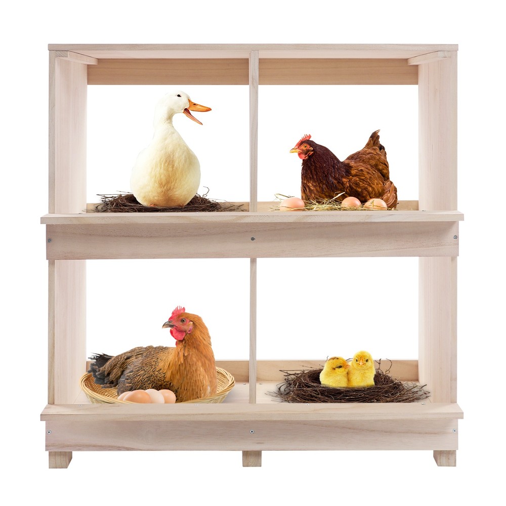 hicken Laying Boxes, 4 Hole Nesting Box for Chickens, 4 Compartment Nesting Box