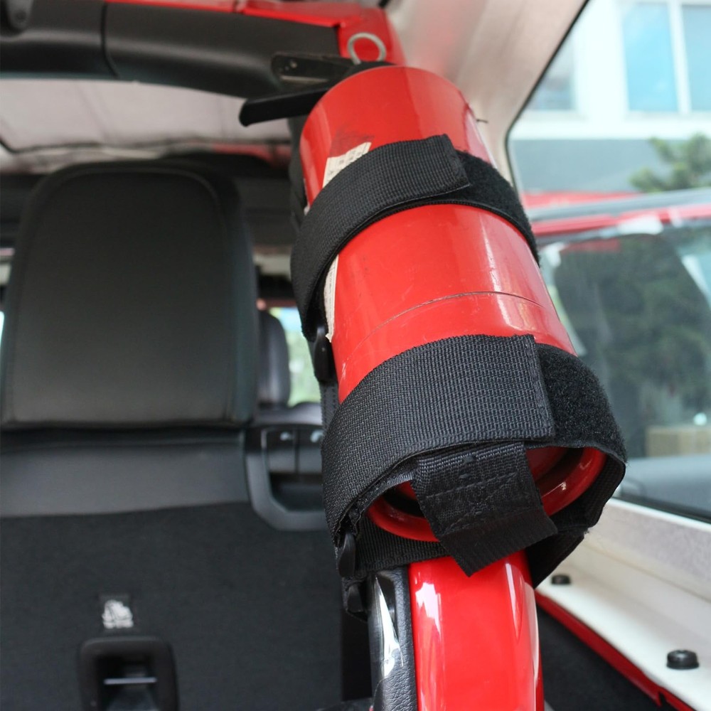 Universal Fire Extinguisher Straps Adjustable Roll Bar Mount 3 lb Fire Exting...