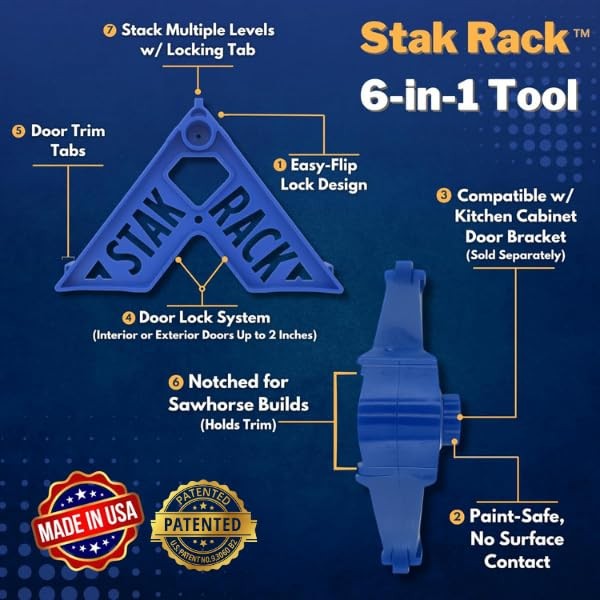 Stak Rack | 6 in 1 Painters Accessory Tool | Stacking Design | Paint Interior