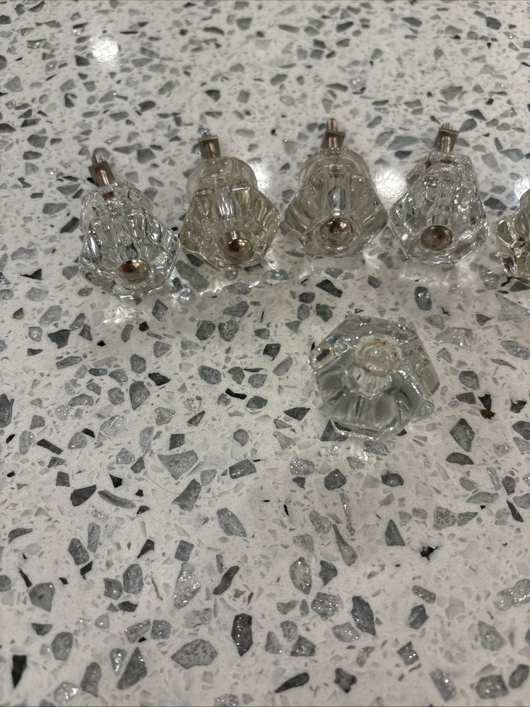 Vintage Clear Glass Knobs Lot 6x Pristine