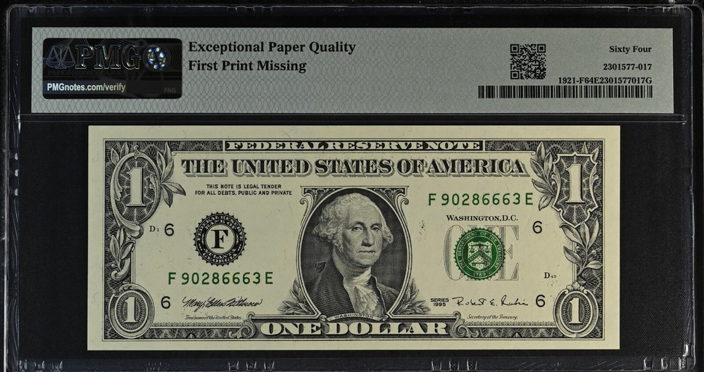 PMG64 EPQ MISSING FIRST PRINT BLANK BACK ERROR 6663E
