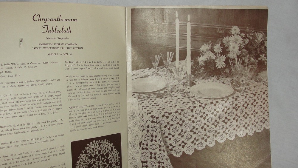 AMERICAN THREAD CO. CRAFT BOOK "NEW TABLECLOTHS" NO. 57