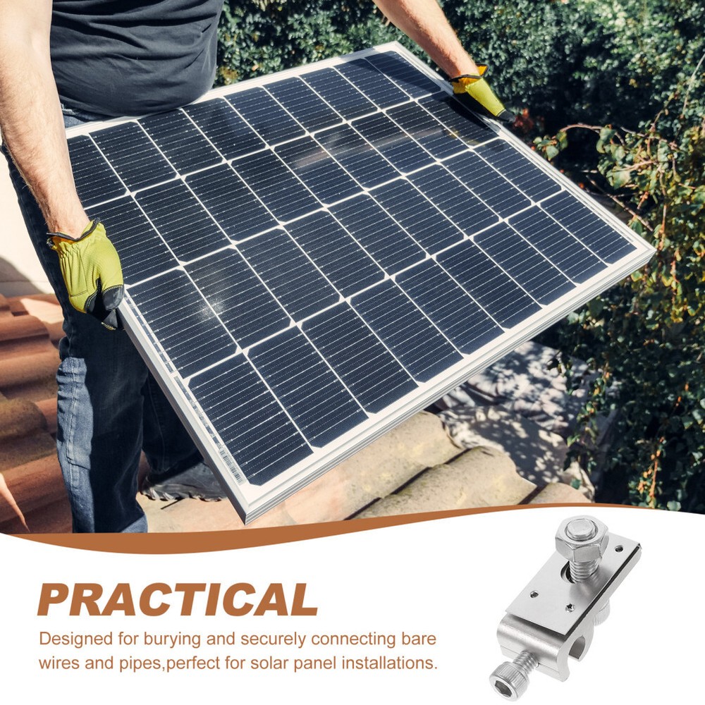 4 Pcs Ground Lug Cable Clamp Solar Panel Grounding Connector