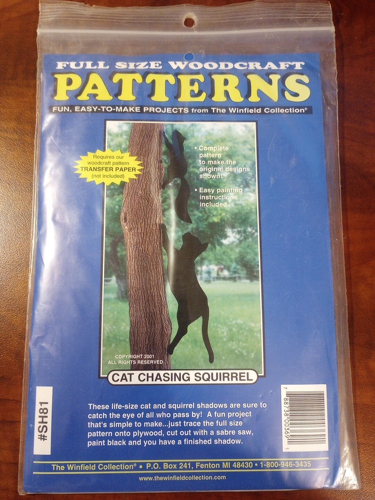 Full Size Woodcraft Patterns Cat Chasing Squirrel