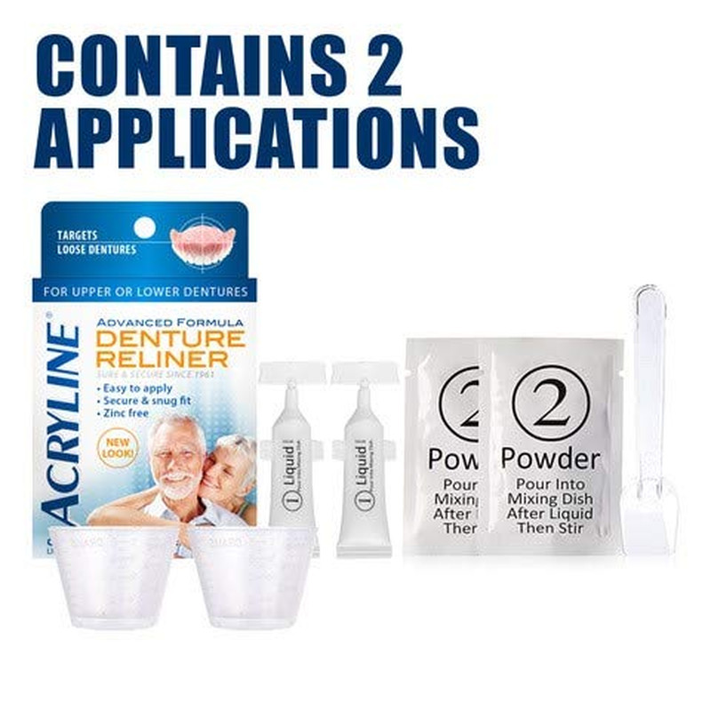Advanced Formula Denture Reliner - Refit and Tighten Dentures/For Both Upper & L