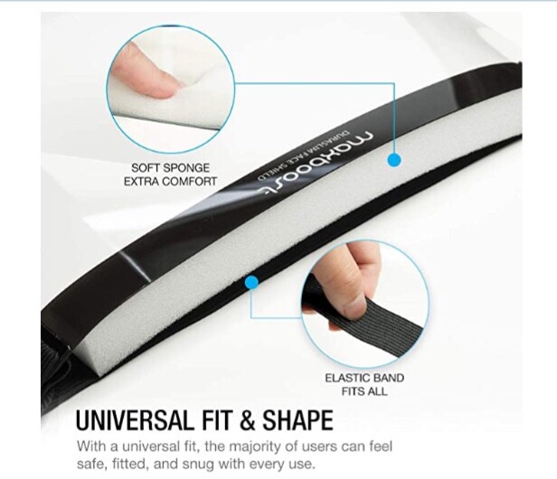 Maxboost Protective Face Shield - 3 Pack ( Size), DuraSlim Series Reusable Full