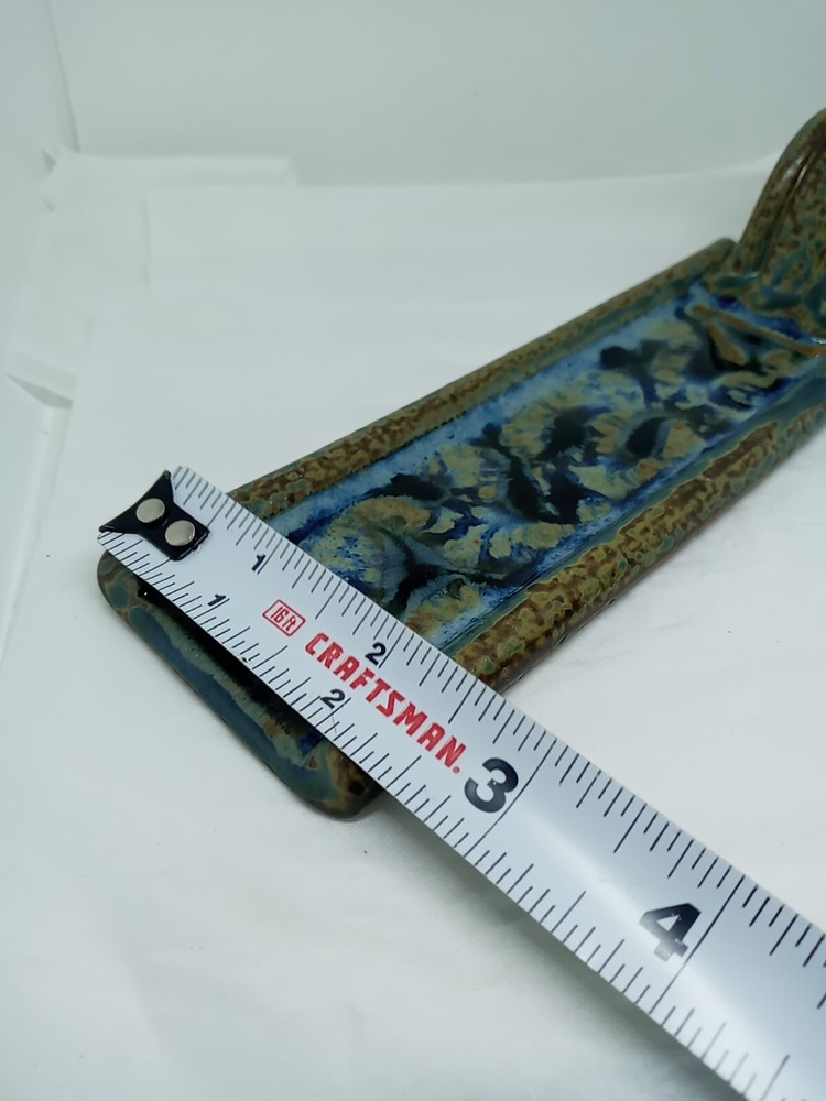 Vtg. Glazed Ceramic Incense Holder . Signed Ray