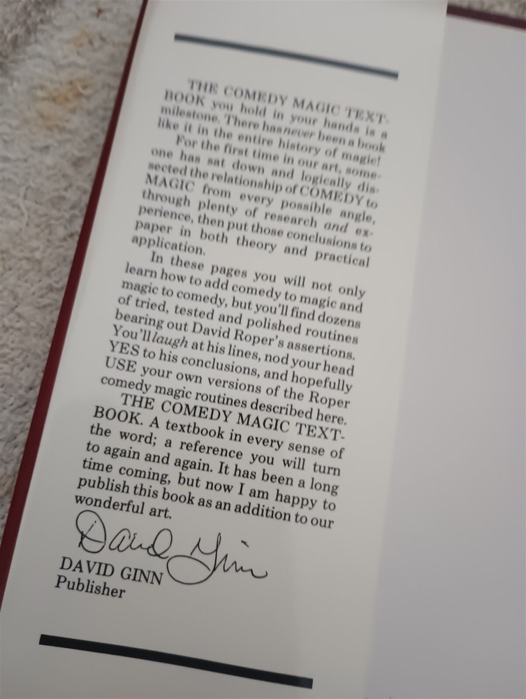The Comedy Magic Textbook by David Roper, David Ginn Brand New OOP