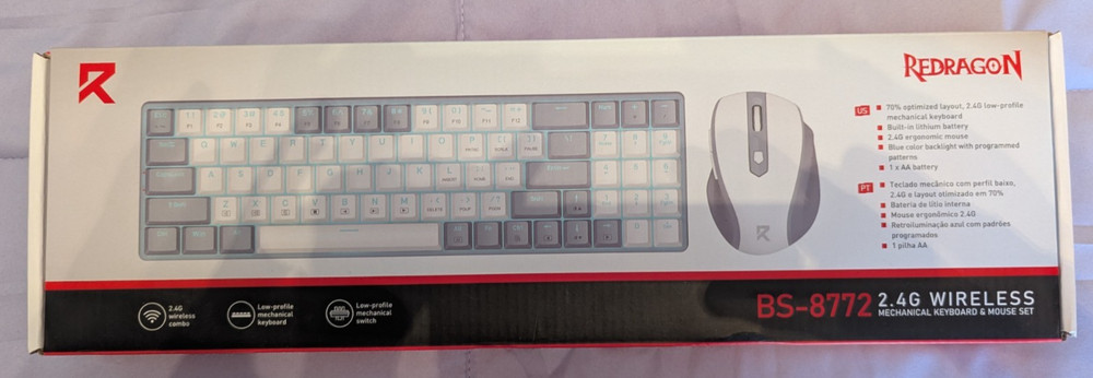 Redragon BS-8772 Mechanical Keyboard and Mouse Combo, Gray