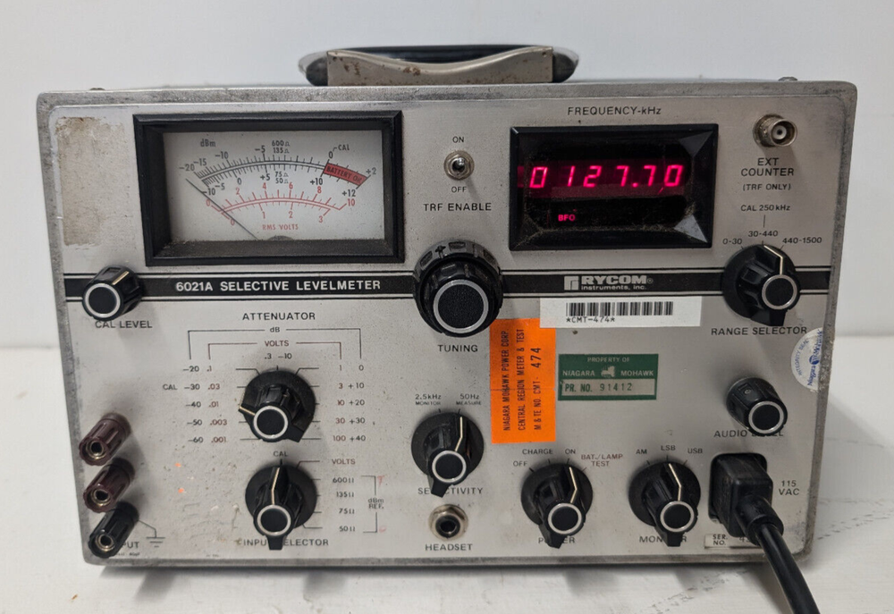 Rycom Instruments 6021A ~ Selective Levelmeter, Powers On, See Pictures