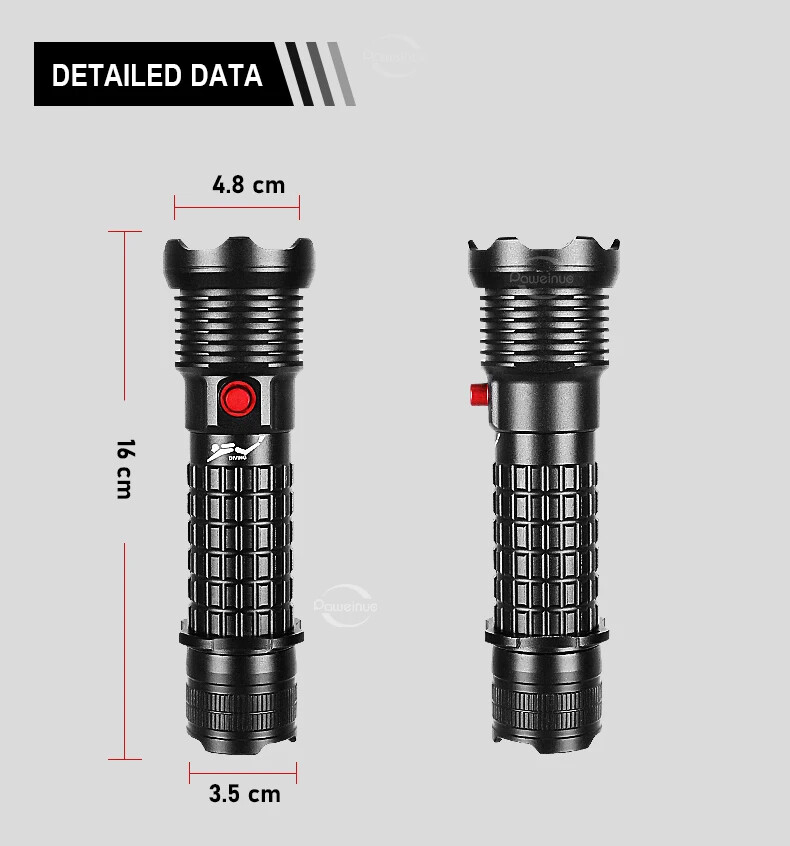 800m Underwater LED Dive Light Scuba Diving Flashlight Waterproof Torch Lamp US