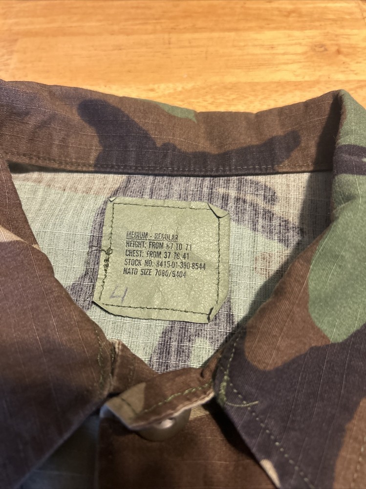 Woodland Camo Coat Hot Weather Medium Regular Combat Pattern With Patch’s H4