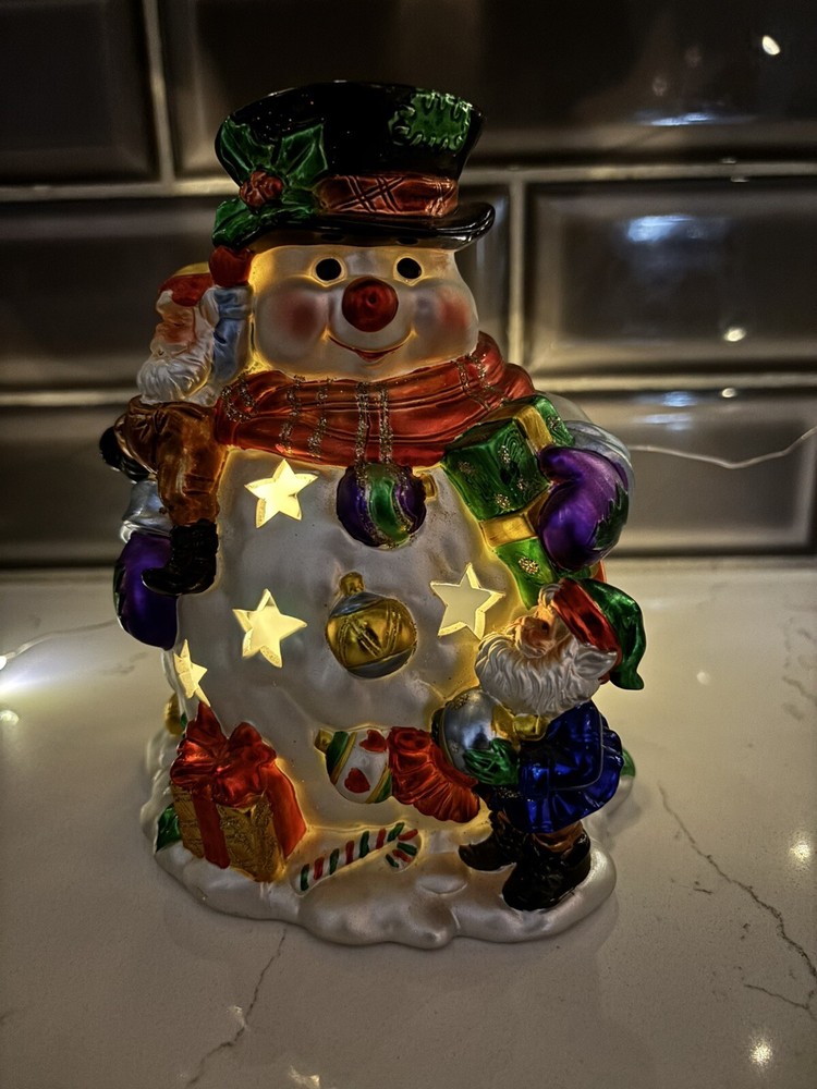 Shimmering Snowman Votive