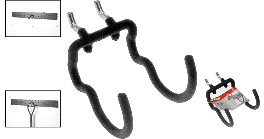 Durable Heavy Duty Double Hook for Tools and Equipment on Pegboard