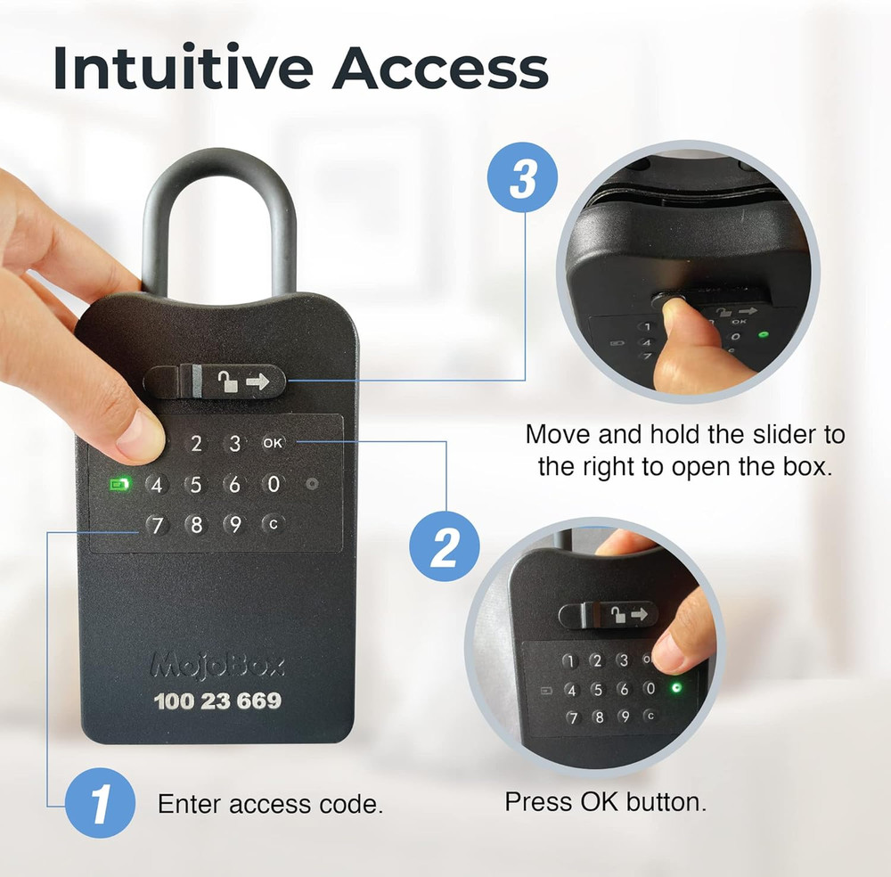 , Digital Lockbox, Bluetooth Key Lockbox, Ios/Android App Remotely Generates Off