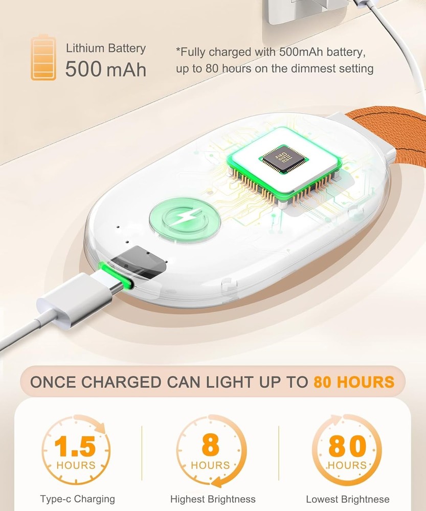 Clip On Reading Light with 4 Color Modes