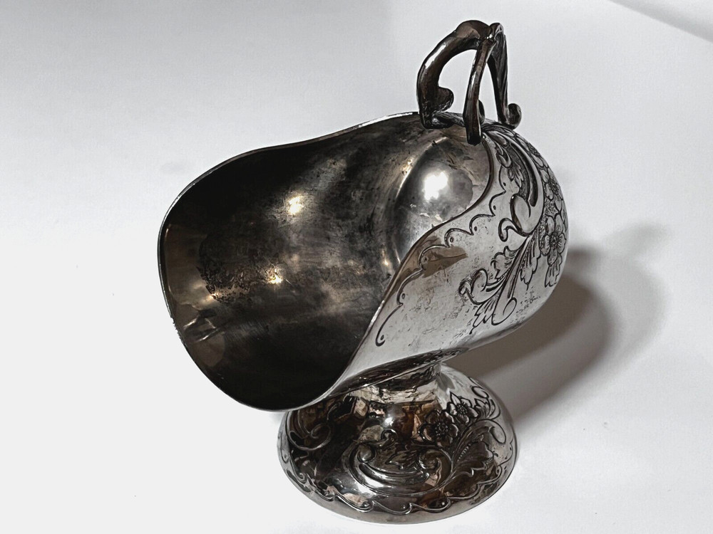 Vintage Silverplate Scuttle Sugar Bowl Scoop Sugar Server