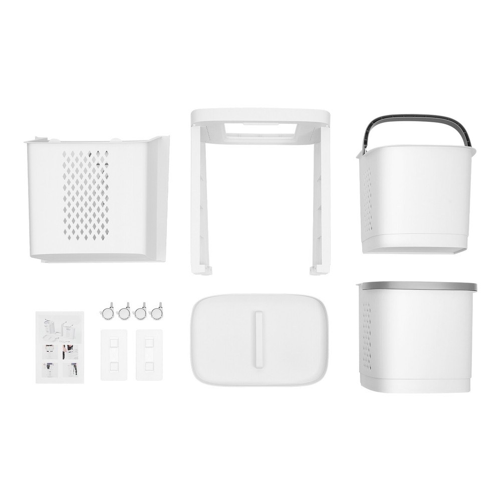 Laundry Basket Movable Hand-Held Bathroom Clothes Storage Basket with Wheels
