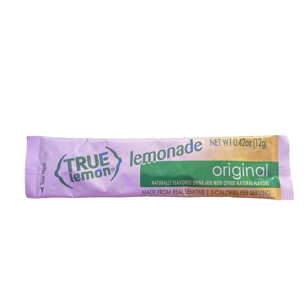 TRUE LEMON Original Lemonade Drink Mix 30 Packets Made from Real Lemon