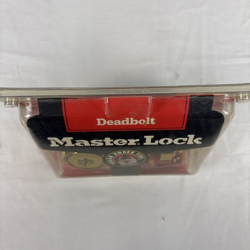Master Lock Brass Double Cylinder Deadbolt Lock NEW! Keyed