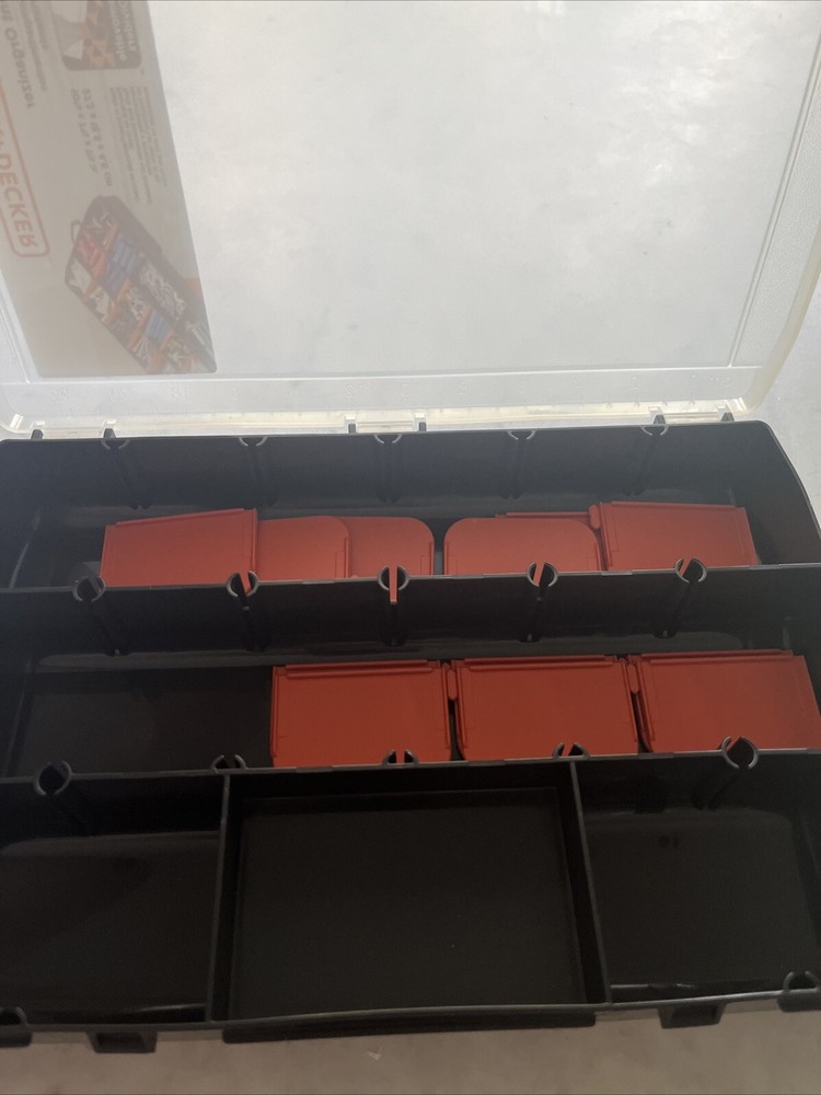 Black + And Decker 17 Compartment Organizer Box For Tool Bits Pieces